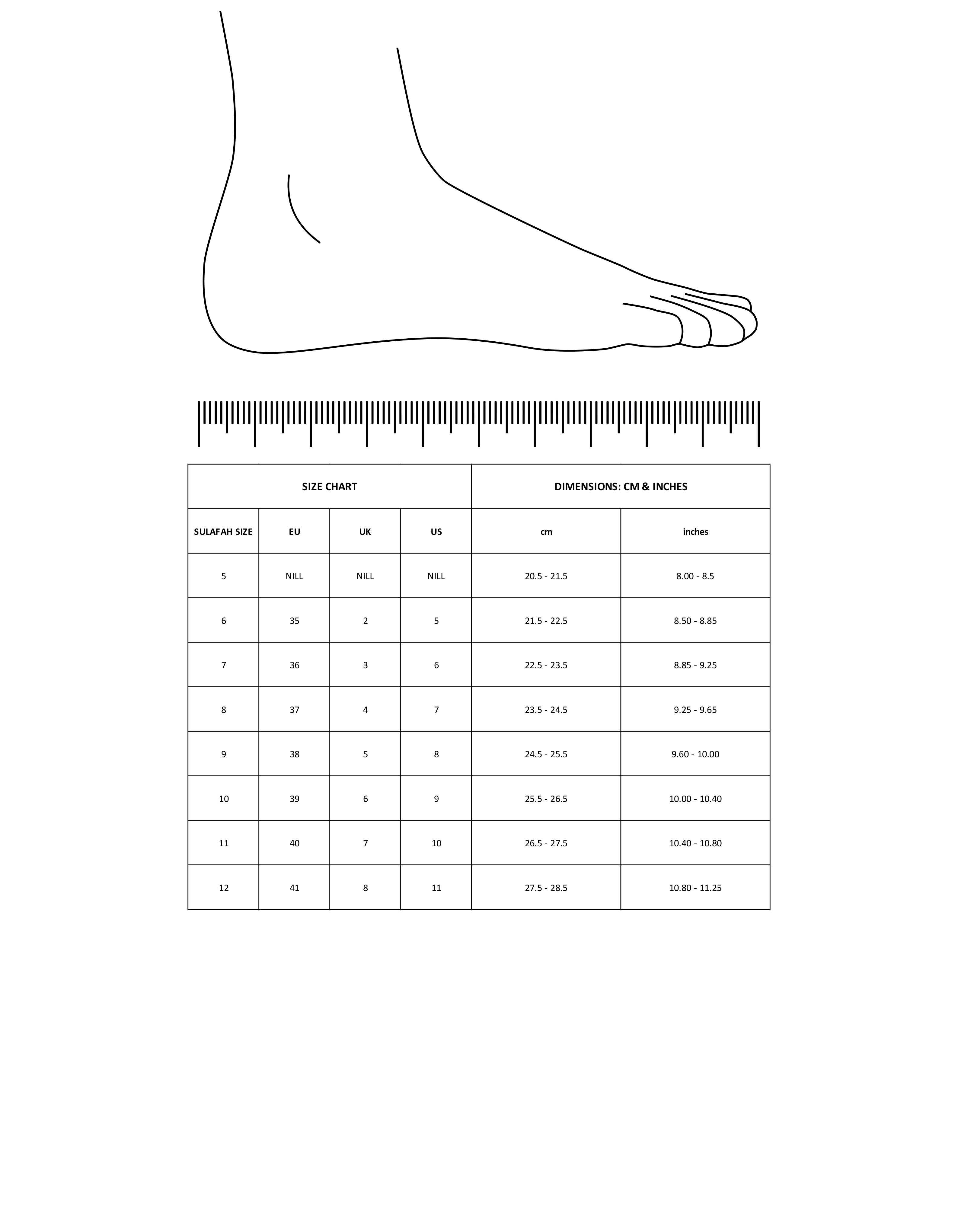 Shoes Size Chart